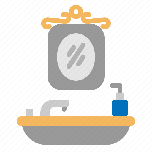 Home, decoration, interior, washbasin, sink, faucet, mirror icon - Download on Iconfinder