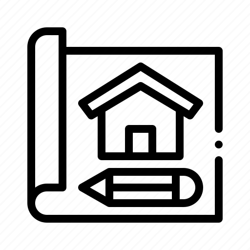 House, renovation, repair, pencil, home icon - Download on Iconfinder
