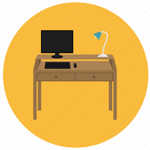 Computer, desk, home, lamp, library, office, study icon - Download on Iconfinder