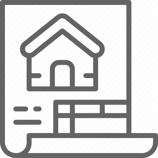 Construction, document, estimate, home, house, line, renovation icon - Download on Iconfinder