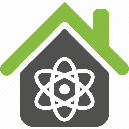 House, atom, atomic, chemistry, home icon - Download on Iconfinder