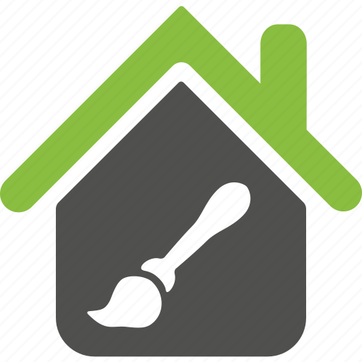 House, brush, green, home, paint, design, building icon - Download on Iconfinder