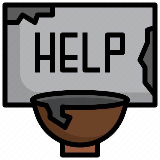 Cardboard, bowl, homeless, poverty, need icon - Download on Iconfinder