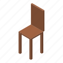 baby, cartoon, chair, fashion, isometric, retro, wood