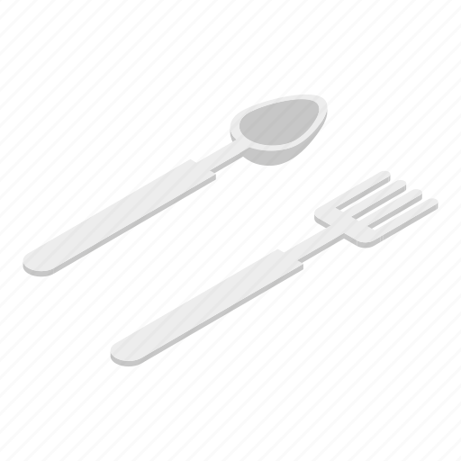 Cartoon, fork, isometric, silhouette, spoon, use icon - Download on Iconfinder