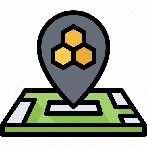 Map, pin, location, apiary, beekeeper, beekeepering, honey icon - Download on Iconfinder