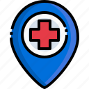 gps, hospital, location, map, placeholder, point, pointer