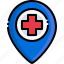 gps, hospital, location, map, placeholder, point, pointer 