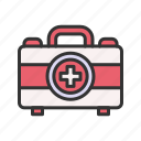 first aid kit, box, aid box, medical kit, medikit, emergency kit, kit, health