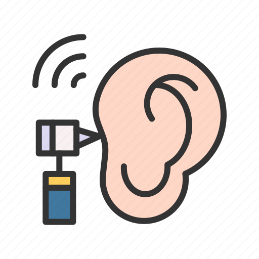 Otology, body part, ear, listen, human organ, applicator, healthcare icon - Download on Iconfinder