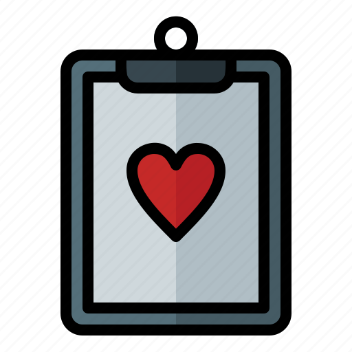 Clipboard, healthcare, heart, hospital, medical, report icon - Download on Iconfinder