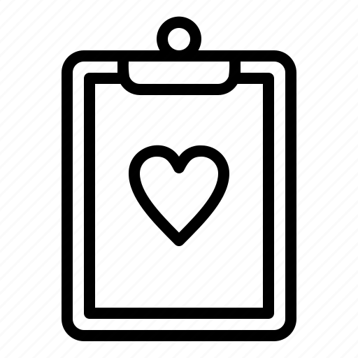 Clipboard, healthcare, heart, hospital, medical, report icon - Download on Iconfinder