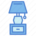 bedside, drawer, lamp, table