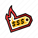 hot, sale, sticker, fire, lable, flame