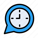 bubble, clock, message, notification, time