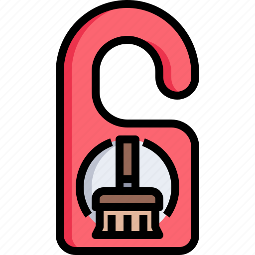 Door, hotel, cleaning, service, sign, hanger icon - Download on Iconfinder
