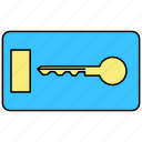 key, card, lock, protection, security