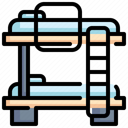 Bunk, bed, twin, beds, sleepy, hostel, sleeping icon - Download on Iconfinder