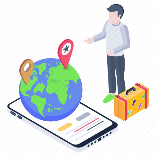 Hotel navigation, hotel location, geolocation, gps app, whereabouts illustration - Download on Iconfinder