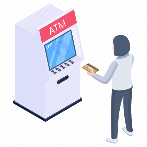Cash machine, atm, banking, automated teller, cash dispenser illustration - Download on Iconfinder