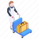 luggage cart, trolley luggage, pushcart, baggage cart, luggage 