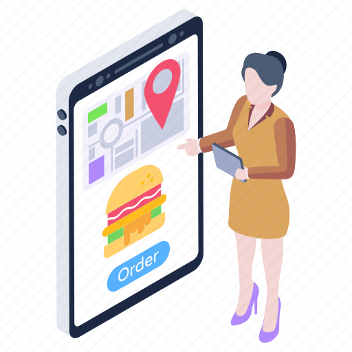 Food app, order food, order meal, online restaurant, online food illustration - Download on Iconfinder