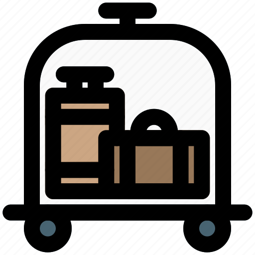 Luggage, cart, hotel, trolley, bags, vacation, holiday icon - Download on Iconfinder