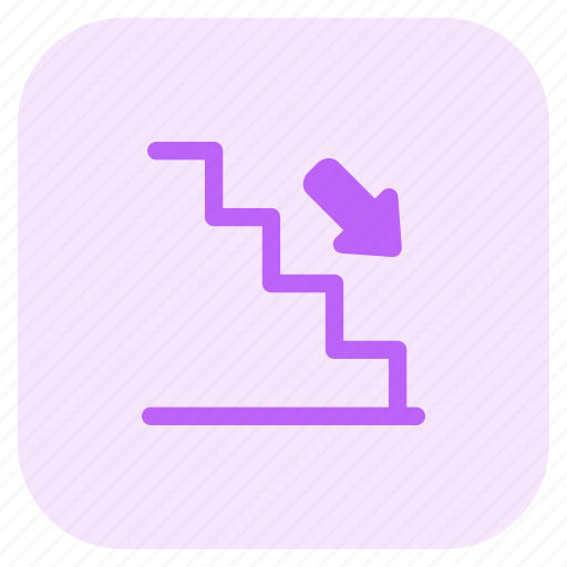 Downstairs, hotel, stairs, pointer, down, direction icon - Download on Iconfinder