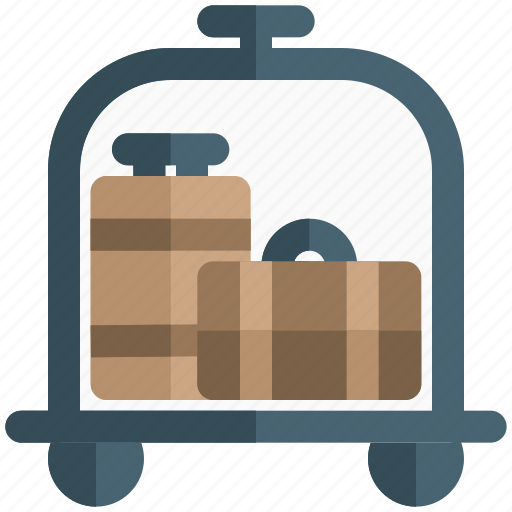 Luggage, cart, trolley, bags, hotel, suitcase, holiday icon - Download on Iconfinder