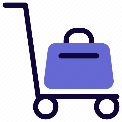 Luggage, trolley, hotel, cart, travel, holiday icon - Download on Iconfinder