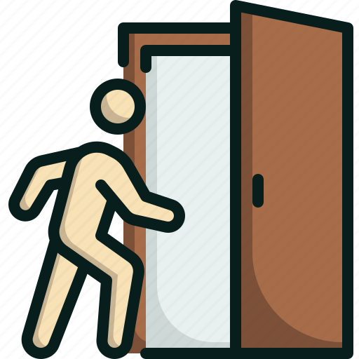 Door, hotel, exit, interior, room icon - Download on Iconfinder