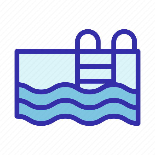 Hotel, swimming pool, recreation, miscellaneous, pool, wave, swim icon - Download on Iconfinder