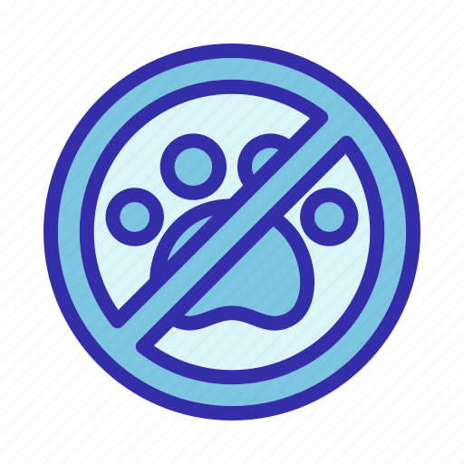 Hotel, no pets, no animal, paw print, not allowed, prohibition, forbidden icon - Download on Iconfinder