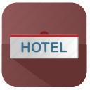 apartments, hotel, label, sign