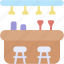 bar, counter, restaurant, seat, stool 