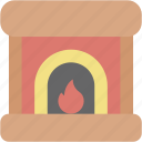 fireplace, chimney, living, room, winter, warm, cold