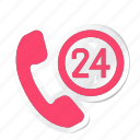 hotel, service, trip, 24, 24 hours, call, ecommerce icon
