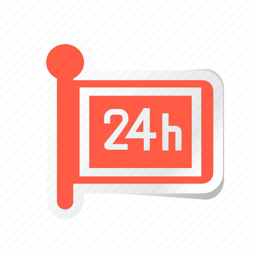 Acomodation, hotel, room, service, trip, 24, 24 hours icon - Download on Iconfinder