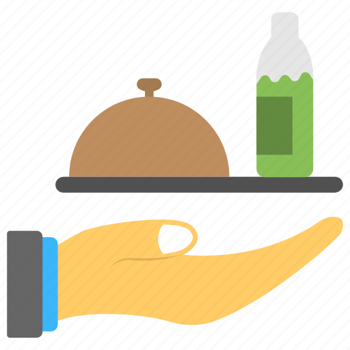 Cold drink, dinner, dish with cloche, ordering food, serving meal icon - Download on Iconfinder