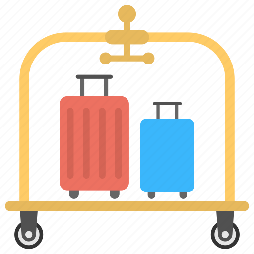 Carrying service, luggage, luggage carrier, luggage trolley, suitcases icon - Download on Iconfinder