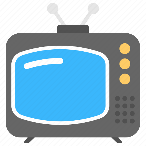 Antenna, idiot box, television, transmission, vintage icon - Download on Iconfinder