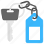 car keys, hotel room keys, key tag, keychain, single key 