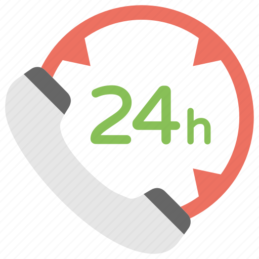 Around the clock, call service, full time availability, helpline service, twenty four hours icon - Download on Iconfinder