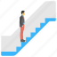 man standing, man waiting, standing on stairs, taking steps, thinking 