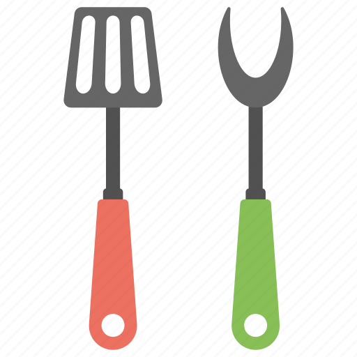 Kitchen utensils, pitch fork, spatula, spoon, tongs icon - Download on Iconfinder