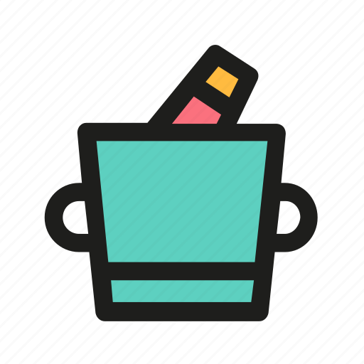 Bottle, bucket, champagne, ice, wine icon - Download on Iconfinder