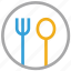 cutlery, fork, plate, spoon 