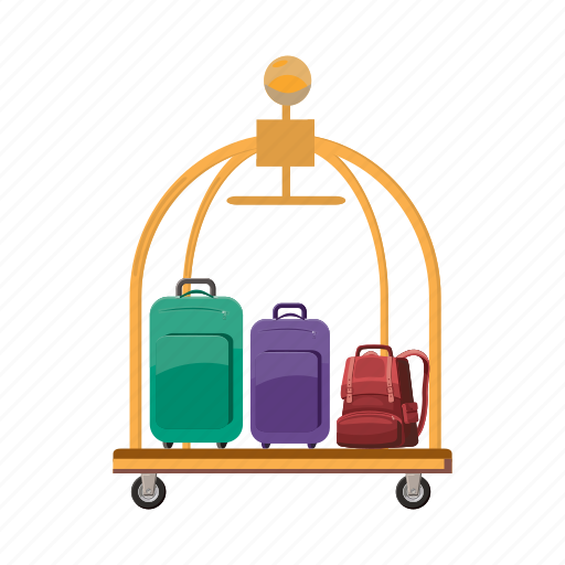 Baggage, cartoon, hotel, porter, service, suitcase, trolley icon - Download on Iconfinder