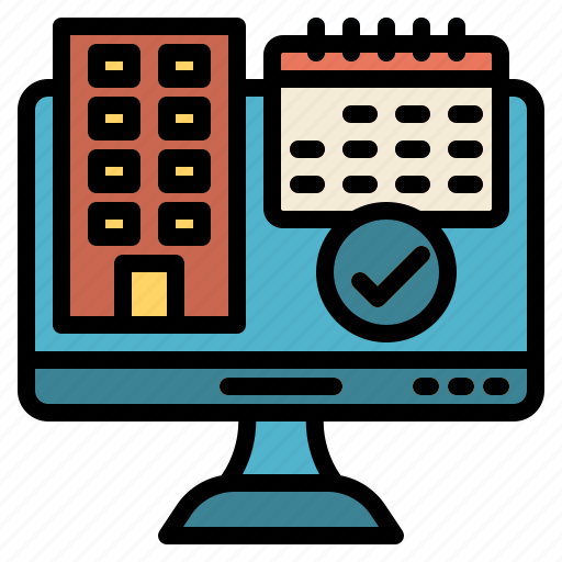 Hotel, onlinereservation, booking, check, travel icon - Download on Iconfinder