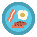 hotel, breakfast, food, bread, egg, meal